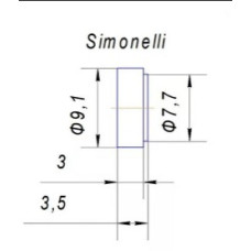 Ущільнювач у бойок клапана проф. Simonelli тощо (9,1*7,7) Viton